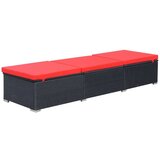 Poli Ležalnik z blazino poli ratan črn | Shoptok.si