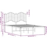 vidaXL Metalni okvir za krevet s uzglavljem bijeli 120x200 cm | shoptok.hr
