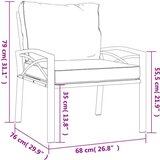  Vrtne stolice sa sivim jastucima 2 kom 68 x 76 x 79 cm čelične | shoptok.hr