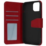 AVIZAR Usnjena torbica za iPhone 14 Pro Max, vrhunska kakovost, šivi in magnetni zavihek - rdeca, (20691161) | Shoptok.si