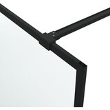 Pregrada za tuš crna 90 x 195 cm s mutnim staklom ESG | shoptok.hr