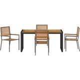  Vrtni set za objed 5 pcs Siva i smeđa poliratan | shoptok.hr