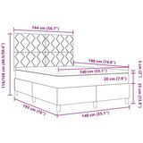 vidaXL Box Spring Krevet s Madracem Svijetlosivi 140x190 cm Tkanina | shoptok.hr