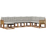  Set vanjskih sofa 8 pcs Prirodna i svjetlosiva | shoptok.hr