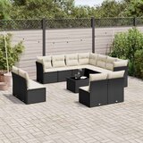 vidaXL 12-dijelni set vrtnih sofa od poliratana s jastucima crni | shoptok.hr