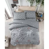 Mijolnir Siva pamučna posteljina za bračni krevet 200x200 cm Merry –