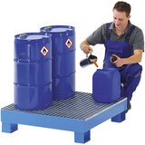 eurokraft basic Prestrezna kadica za 60 l, DxŠxV 800 x 900 x 220 mm, brez certifikata, modro praškasto lakirana, brez mrežaste rešetke | Shoptok.si