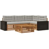  Set vanjskih sofa 5 pcs Prirodna i svjetlosiva 79 x 79 x 37 cm | shoptok.hr