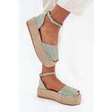 Boto Women's platform espadrilles with weaving mint Selise | Shoptok.si