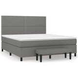 Maison Chic Box spring postelja - Vzmetna postelja z vzmetnico temno siva 180x200 cm blago SL14539, (21900784) | Shoptok.si