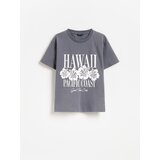 Reserved Ležerni t-shirt s printom - tamnosivo | shoptok.hr