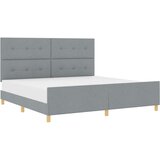  Postelja Svetlo siva 200x200 cm Tkanina, (22049393) | Shoptok.si