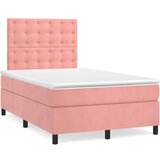 The Living Store Box spring postelja z vzmetnico roza 120x200 cm žamet - Box Spring Postelja, (21489604) | Shoptok.si