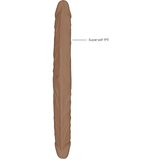 REALROCK Double Dong 14 - dupli dildo (36cm) - tamni prirodni | shoptok.hr