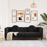  Trosjed s jastucima crni baršunasti | shoptok.hr