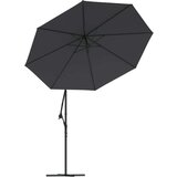  Previsni senčnik z LED lučkami in kovinskim drogom 300 cm črn, (20729306) | Shoptok.si