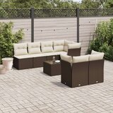 vidaXL 8-dijelni set vrtnih sofa s jastucima smeđi od poliratana | shoptok.hr