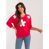 Fashion Hunters Red cotton blouse with print
