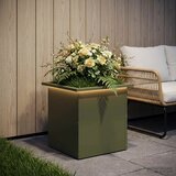  Vrtna posuda za sadnju s LED svjetlom Maslinastozelena - Maslinastozelena 40 x 40 x 40 cm 1 Cijene