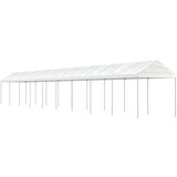 vidaXL paviljon s streho bel 20,07x2,28x2,69 m polietilen | Shoptok.si