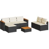  The Living Store Vrtna sedežna garnitura 5-delna z blazinami poli ratan/akacija - Vrtna Sedežna Garniture, (21451576) | Shoptok.si