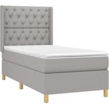  Okvir kreveta s oprugama i madrac svjetlosivi 80x200cm tkanina | shoptok.hr