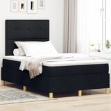 vidaXL Kutna Sprung Krevet s Madracem Crna 120x200 cm Tkanina | shoptok.hr