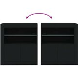 vidaXL Komoda z LED lučkami črna 60,5x37x67 cm | Shoptok.si