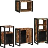 vidaXL Set namještaja za kupaonicu 4 pcs Čvrsto reciklirano drvo | shoptok.hr