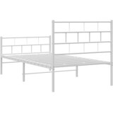  Metalni okvir kreveta uzglavlje i podnožje bijeli 100x200 cm | shoptok.hr