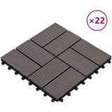  Pločice za decking 22 kom. Tamno smeđa 30 x 30 cm WPC | shoptok.hr