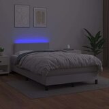  Box spring s madracem LED bijeli 120x200 cm umjetna koža | shoptok.hr