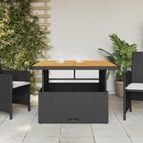  Vrtni stol crni 110 x 110 x 71 cm poliratan i bagremovo drvo | Eponuda.com