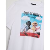 Sinsay Pamučna majica s printom | shoptok.hr