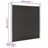PANEL za ogradu WPC 180 x 186 cm crni | shoptok.hr