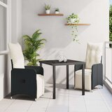 vidaXL 3-dijelni vrtni set s jastučićima Crna poli ratan | shoptok.hr