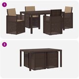  Vrtni set za objed s jastukom 5 pcs Smeđa i sivosmeđa PP | shoptok.hr