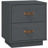  Noćni ormarić sivi 40 x 34 x 45 cm od masivne borovine | shoptok.hr