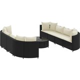  9-dijelni set vrtnih sofa s jastucima crni od poliratana | shoptok.hr