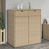  The Living Store Vrtna omara za shranjevanje bež 105x55x113 cm poli ratan - Vrtna Omara, (21443892) Cene