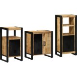 vidaXL Set namještaja za kupaonicu 3 pcs Smeđa Čvrsto drvo manga | shoptok.hr