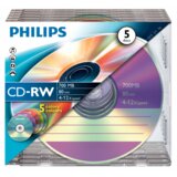 Philips 1x5 CD-RW 80Min 700MB 4-12x SL Colour | shoptok.hr
