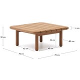 Kave Home vrtni stol od masivne tikovine 70x70 cm tirant – | shoptok.hr