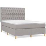  Krevet box spring s madracem svjetlosivi 140x200 cm od tkanine | shoptok.hr