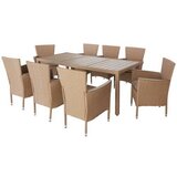 Modern Living Vrtni Set Porto, Svetlo Rjava, 9-Delni Set Cene