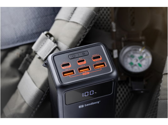 Sandberg PowerBank - Powerbank USB-C PD 130W 50000 (vanjska; LED lampa; crna) | shoptok.hr