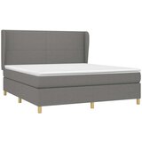  Box spring postelja z vzmetnico temno siva 160x200 cm blago, (20790578) | Shoptok.si