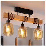 Brilagi Plafonski luster WOOD GLASS 3xE27/60W/230V borovina/crna/dimljeno braon Cene