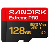 San Disk SDXC micro 128GB Extreme PRO, 250/120MB/s, UHS-I, V30, U3, A2, adapter Cene
