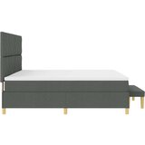 vidaXL Postelja s škatlo z vzmetnico in klopjo temno siva 200x200 cm tkanina, (22083100) | Shoptok.si